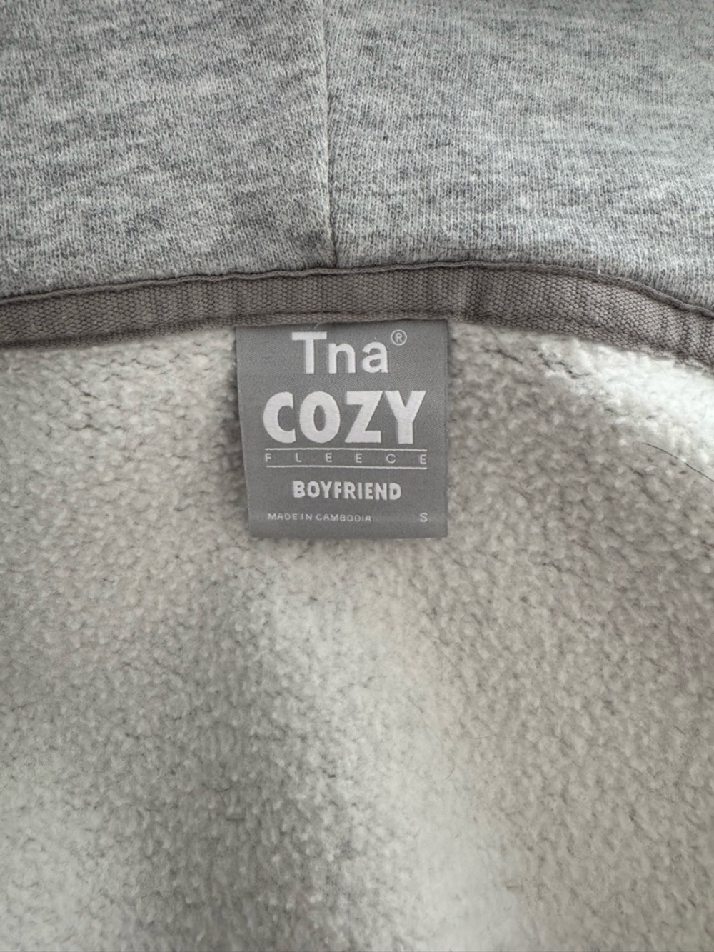 TNA Cozy Fleece Boyfriend Pullover - Heather Gray - Picture 5 of 9